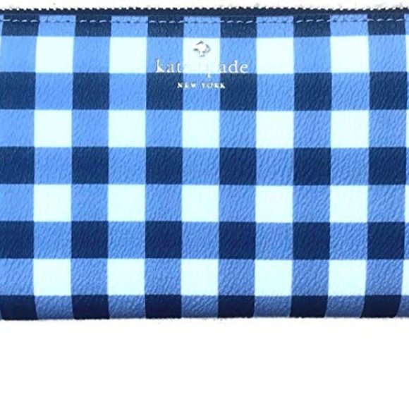 Kate Spade Blue and White Checkered Wallet - Picture 2 of 8